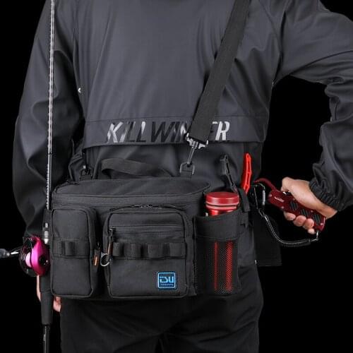 TSURINOYA Fishing Bag M/XL Size Multi-function Waterproof Nylon Lure Bag Bolsa Para Pesca Fishing Tackle Waist Bag Shoulder Bag