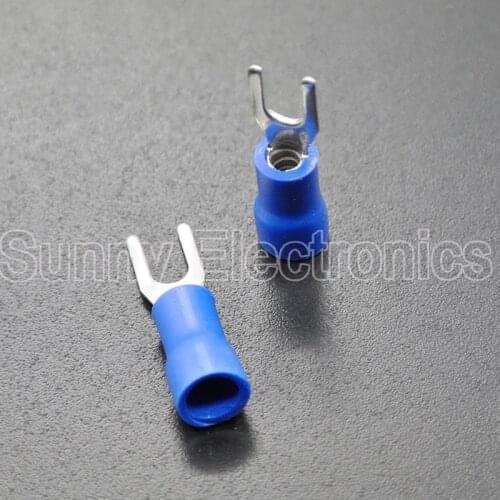 SV2-3.2 Red Furcate Fork Spade 16~14AWG #4 Wire Crimp pressed terminals Cable Wire Connector 1000PCS/Pack SV2-3.2 SV
