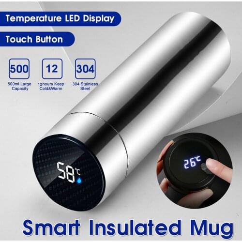 500ml Stainless Steel Thermos Bottle for Tea Smart Vacuum Flask LCD Screen Display Temperature Kettle Tumbler Travel WaterBottle