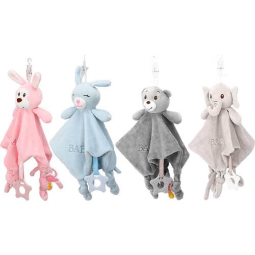 Newborn Comforter Plush Toy Soothing Baby Animal Handkerchief Soft Baby Towel Blanket Stuffed Toys for Children Appease Towel