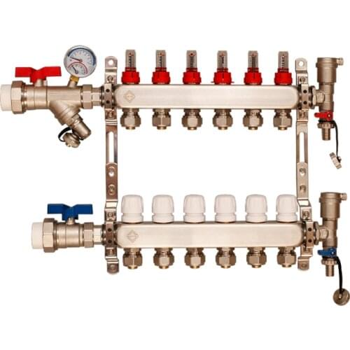 Heating water separator geothermal water divider Floor Heating Manifold Geothermal Water Separator Floor Heating Systems Parts