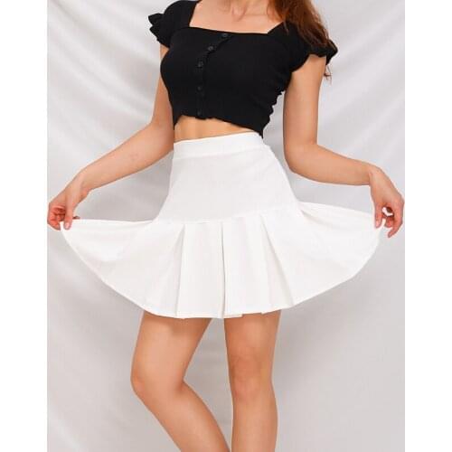 Spring And Summer Korean Women High Waist Mini Pleated Skirt Girls Tennis Skirt School Short Skirt