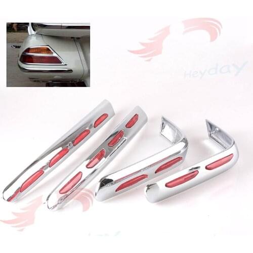 Rear LED Chrome Saddlebag Molding Trim Set Red Lens Goldwing For Honda GL1800 2001-2010 02 03 04 05 06 07 08 09
