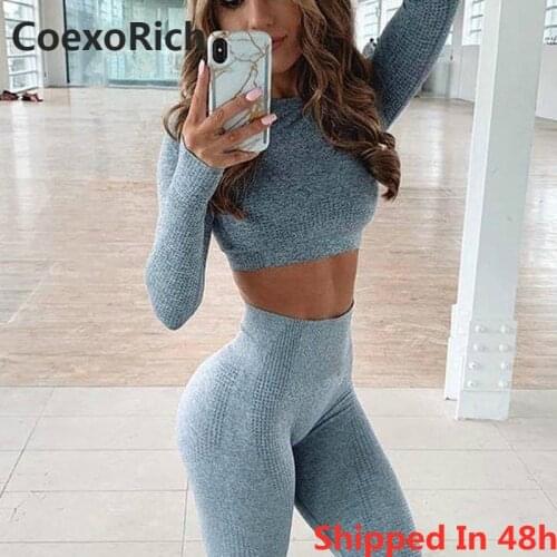 Women Long Sleeve Fitness Gym Shirt with Thumb Hole Yoga Crop Top Seamless Sport Tshirt Running Quick Dry T-shirt Sportswear