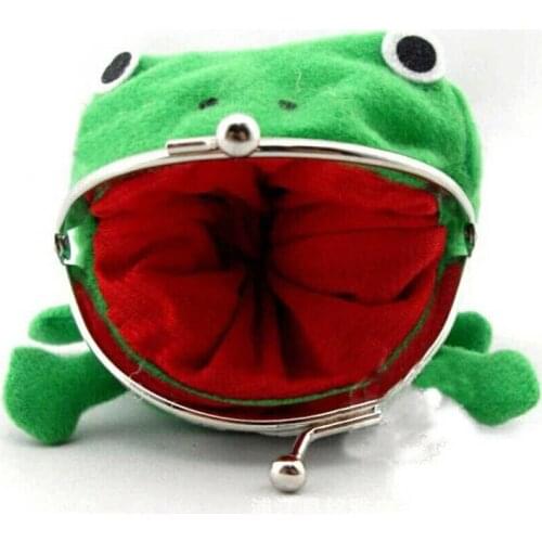 1PCS Cartoon Frog Coin Holder Purse Wallet Shape Fluff Clutch Cosplay Green Mini Purse Pouch new hot