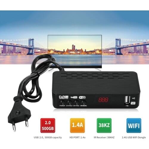 1080 HD Smart Digital Satellite TV Receiver DVB C T2 DVB USB WIFI TV Box Tuner For Monitor Adapter Support Youtube IPTV