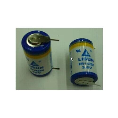 12pcs/lot LISUN ER14250 1 / 2AA 3.6V 1200mAh lithium battery equipment and instruments with fillet