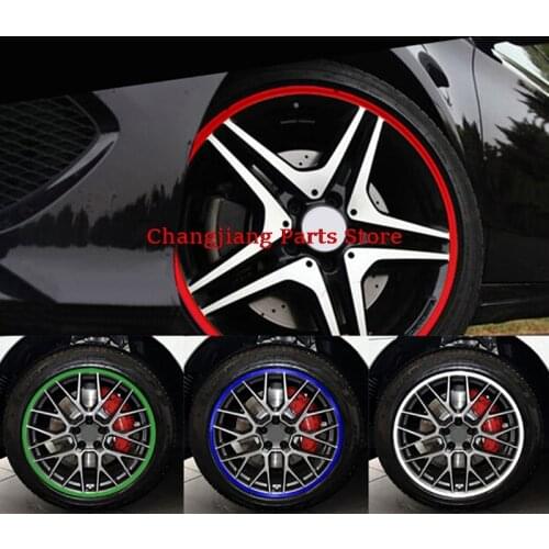 16Pcs/Sheet 4 colors Strips Wheel Stickers Decals Reflective Rim Tape Bike Motorcycle Car Tape Car Styling