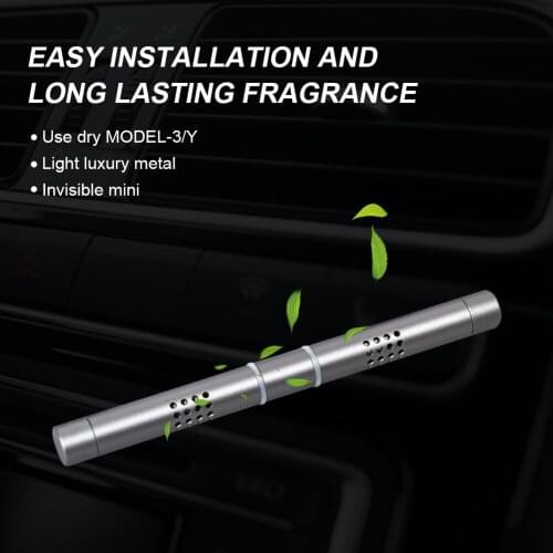 2pcs Mini Car Air Freshener Solid Perfume Supplement Fragrance Diffuser Hidden Case Kit Auto Accessories For Tesla Model 3 Y
