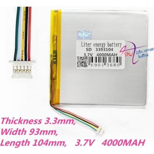 5 thread Liter energy battery 3393104 3.7V 4000MAH Universal Li-ion battery for tablet pc 7 inch 8 inch 9 inch 10 inch