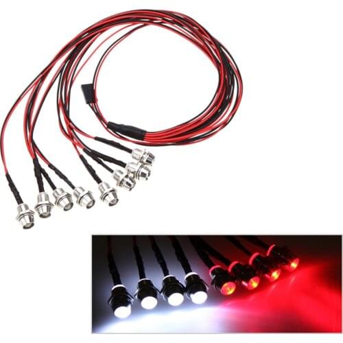 8Pcs 70cm Original GoolRC LED Kit White and Red Color Light 5mm for REVO Slash Jato T-MAXX TRAXXAS HSP HPI RC Car 4W4R