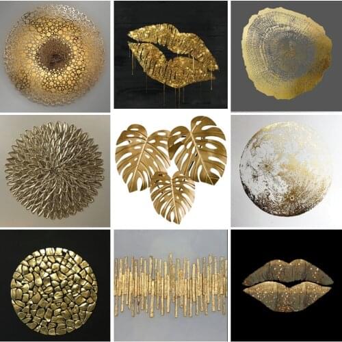 Abstract Golden Luxury Art Posters Canvas Paintings Minimalist Wall Art Decorative Pictures for Modern Living Room Home Decor