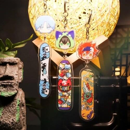 Anime SK8 the Infinity Langa Keychain Kawaii Cartoon Props Cosplay Props Accessories Badge