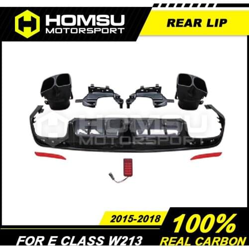 B-BS Style PP Rear Bumper Diffuser Lip with Exhaust Tips Diffuser for MB S Class W222 2015-2018 S320 S350 S450 S500