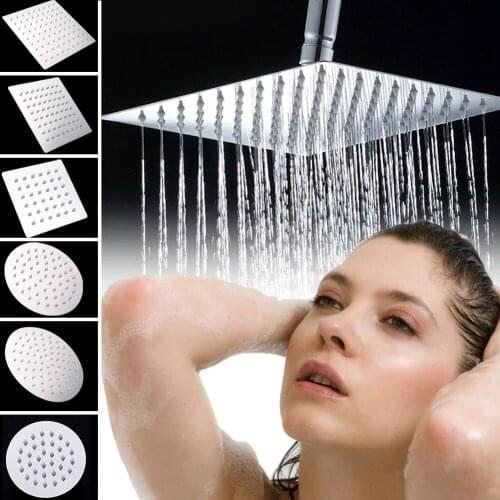 6/8 Inch Round Square Showerhead Bathroom Shower Head Rain Ultrathin Shower Head Top Spray 201 Stainless Steel