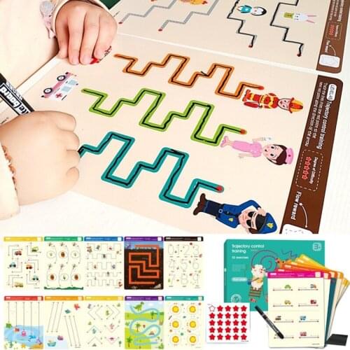 Baby Montessori Drawing Tablet Color Shape Toddler Pen Control Training Drawing Set Early Learning Educational Toys For Children