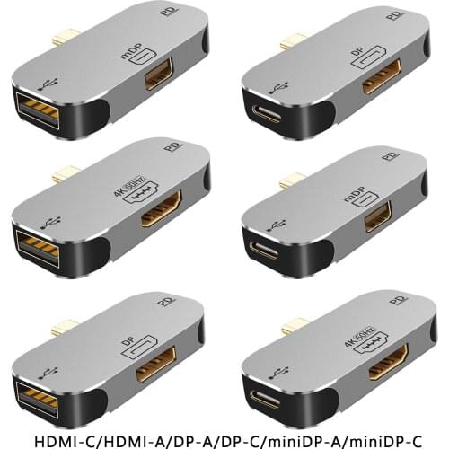 3 in1 Docking Station, DP PD Charging Port Splitter Adapter, Laptop Computer Portable USB Dock