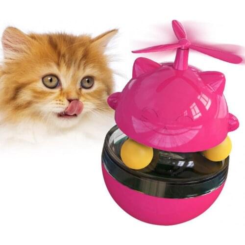 Pet Toys Turntable Tumbler Leaking Ball Food Feeder Funny Cat Stick Pet Supplies Biting-resistant High capacity Food Feeder