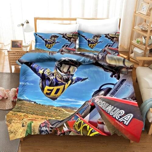 3d motorcycle racing Bedding Set twin Motocross Duvet Cover with Pillowcase Bed Comforter twin Full size Adult bed comforter set