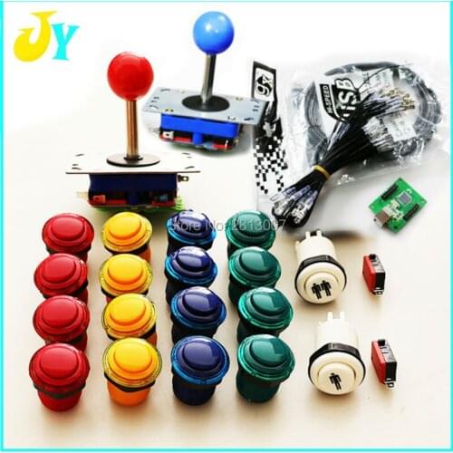 DIY Arcade Bundles kit PC PS3 2 in 1 USB To Jamma Arcade Control Board + 2pcs ZIPPYstyle Joystick+ 16 pcs Pushbutton+1P 2P