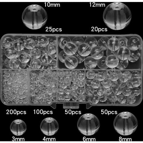 Round Beads Smooth 3/4/6/8/10/12MM Glass Loose Beaded Beading Jewerly Making Charms Bracelets Accessories