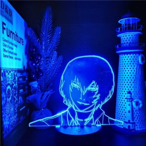 Bungo Stray Dogs LED Lamp Dazai 3D Night Light Anime Lights Lampara Illusion Color Changing Table Lamp Bedroom Decor Manga Gifts