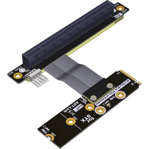 M.2 NGFF NVMe for STX Motherboard Graphics Extension Converter Adapter Cable For PCIE 3.0 X16 M2 To 90 Degree Right Angle 16x