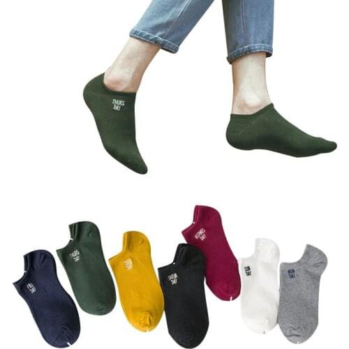 2 Pairs Couples Ankle Socks Creative Solid Color Letter Sunday to Monday Funny Men Women Socks Summer Absorb Sweat Cotton Meias