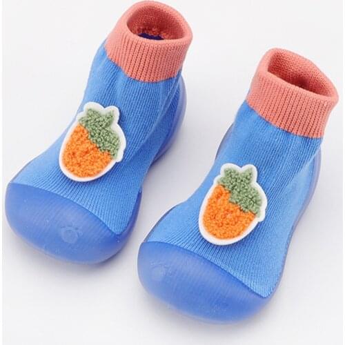 Baby Fruit Embroidered Elastic Socks Shoes Infant Toddler Indoor First Walkers Baby Summer Autumn Floor Socks Shoes Anti Slip