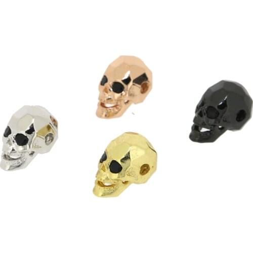 New Arrival 1pcs Personality Skull/Lion Metal Cubic Zirconium Jewelry Component Findings 4 Colors Gold/Silver/Rosegold/Black