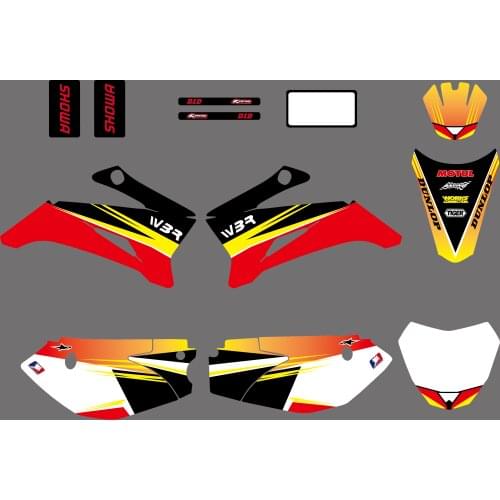 New Style TEAM GRAPHICS&BACKGROUNDS DECAL STICKERS Kits For YAMAHA TTR110 DIRT pit bike (Yellow/Red)