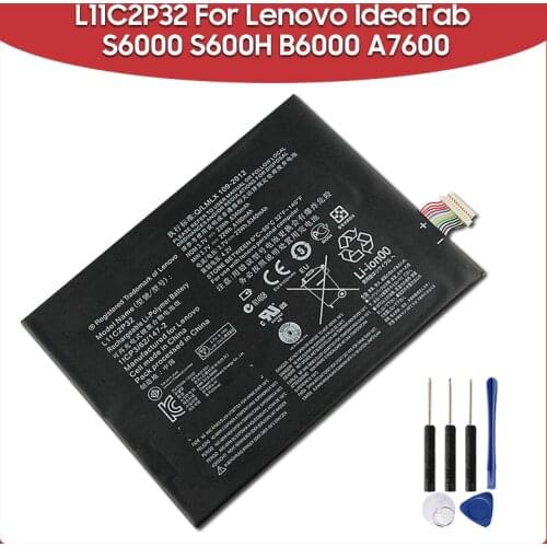 Original Replacement Battery 6340mAh L11C2P32 L11C2P31 For Lenovo IdeaTab S6000 S600H B6000 A7600 Tablet Batteries