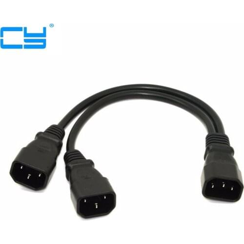 5PCS unico C14 Socket para Dual C14 IEC320 C14 poder Y tipo Splitter adaptador cabo cabo conversor de 35 cm
