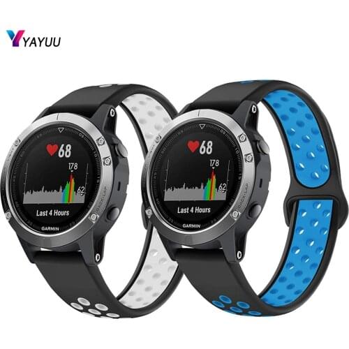 YAYUU Watch Strap For Garmin Fenix 5 6 5 Plus 6 Pro/Forerunner 935 GPS Quick-Release With Stylish Sports Silicone Wrist Strap