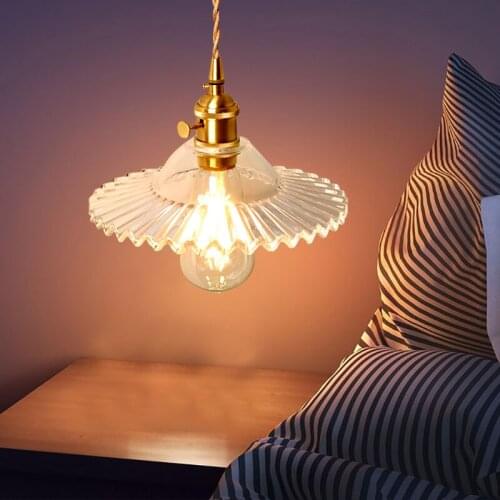 Nordic glass pendant lights simple bedroom bedside lamp dining room aisle lighting shop commercial lighting
