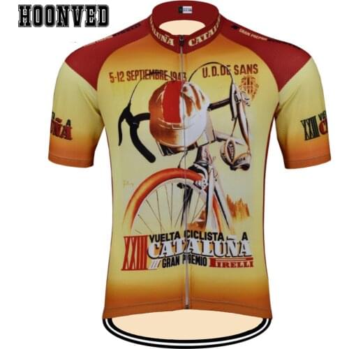 Tour de Spain Go Pro Man Retro Cycling Jersey Short Sleeves Clothing Summer Triathlon Wear Mtb Jersey maillot ciclismo hombre