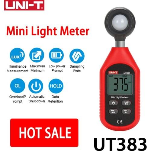 UNI-T UT383 UT383BT Light Meter 200,000 LUX Digital Luxmeter Luminance Lux Fc Test Max Min Illuminometers Photometer