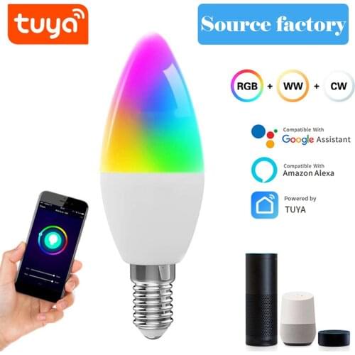 Smart Bulb WiFi Smart LED Light Alexa Voice Control RGBCW Table Lamp E14 Table Lamp Interface Smart Life With Zigbee-3.0 Hub