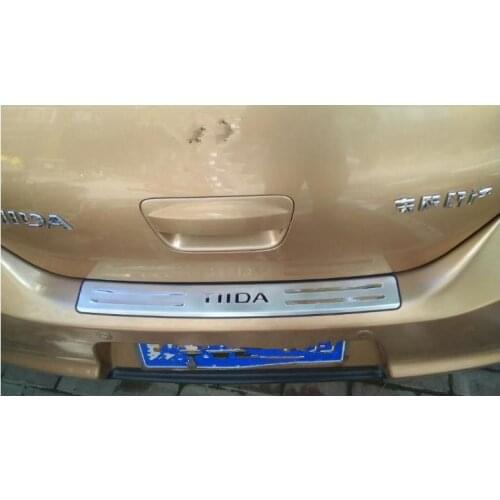 For Nissan TIIDA 2005 2006 2007 2008 2009 2010 Stainless Steel Rear Bumper Protector Sill Trunk Trim accessories styling