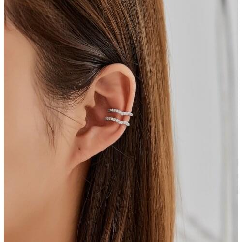 SIPENGJEL Fashion Ear Cuff Fake Piercing Clip Earrings Geometric Wave Without Piercing Earrings For Women Ear Cuffs Jewelry 2021