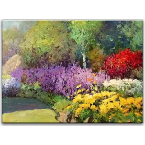 100% hand painted oil painting Home decoration high quality landscape knife painting pictures DM16072108