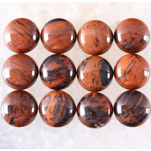 16MM Round Cabochon CAB Natural Golden Swan Stone No Drilled Hole Bead for Women Men DIY Jewelry Making Rings 10Pcs 903