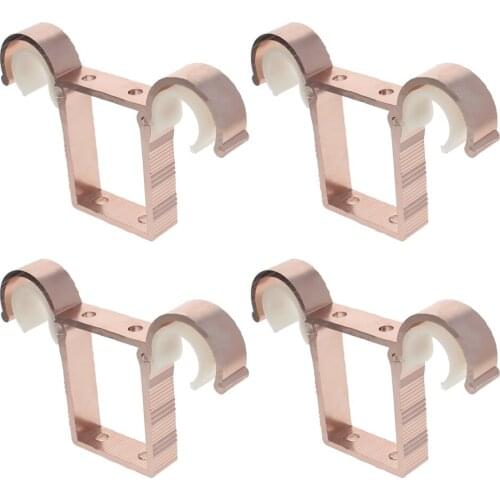MroMax 2/4/6pcs Guide Rod Double Bracket Aluminum Alloy Paint 92*140*19mm Screw Hole Diameter 5mm Curtain Rod Brackets Hardware