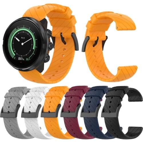 24mm Sport Silicone Watch Band for Suunto 9/9 Baro/D5 suunto 7/ Spartan Sport Wrist HR Replacement Strap Bracelet Accessories