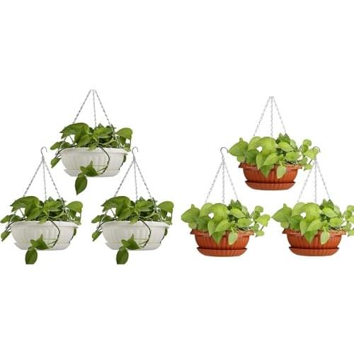 3Pcs Planters Hanging Flower Pots Plant Hanger Holders Hanging Basket for Indoor Outdoor Garden