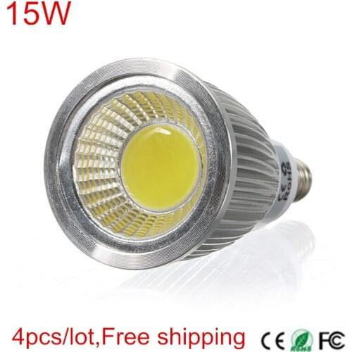 Super Bright 15W E14 LED Bulb Lights AC110V/220V 240V Dimmable Led COB Spotlights Warm/Cool White E14 LED lamp 4PCS