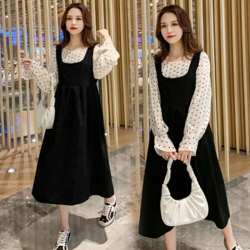 8851# Maternity Clothes Stylish Chiffon Sweety 2Pcs Maternity Dress Set Clothes for Pregnant Women Pregnant Women Suit