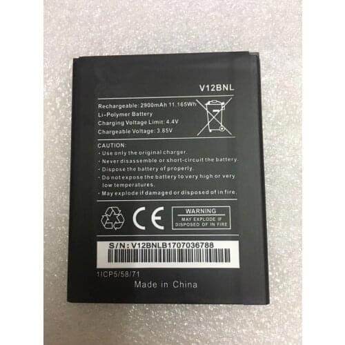 3.85V 2900mAh Battery For Wiko V12BNL Mobile Phone Batterie Bateria track code