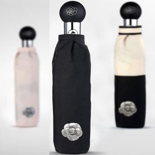 Retro Camellia Logo Automatic Umbrella Rain Women Men Outdoor Sunscreen Sun Parasol Luxury Business Male Large Umbrellas Gift