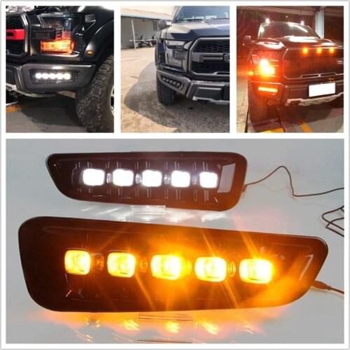 PICKUP AUTO ACCESSORIES LED DAYTIME RUNNING LIGHT FOG LAMPS FRONT DAY LIGHT FIT FOR F-150 2015 2016 2017 2018 CAR DRL LIGHT